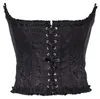 Corset Burlesque Femme Fleurs Noir L (42-44) Voir les images du produit 3