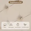 A close-up of a tufted fabric surface with icons and text describing its features. Produktbild-Vorschau