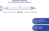 Diagram showing the dimensions and material of a white elastic bed sheet fastener. Produktbild-Vorschau
