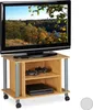 Tavolino TV Relaxdays con rotelle, 2 ripiani, supporto per Anteprima dell’immagine prodotto 1