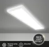 A rectangular LED ceiling light with a backlight effect, mounted on a gray ceiling. Náhľad obrázku produktu