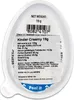 The image shows the top of a Kinder Creamy product container with nutritional information and ingredients listed. Voir les images du produit