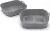 1.04 Silikon Airfryer Korb 20,5 x 20,5 cm - 2 Stück in grau Produktbild-Vorschau 1