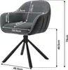 A diagram showing the dimensions of a chair. Produktbild-Vorschau