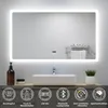 AICA LED Wandspiegel 120x70cm mit Bluetooth Uhr und Produktbild-Vorschau 1