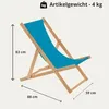Liegestuhl 2er Set türkis klappbar aus Holz - Klappstuhl Produktbild-Vorschau 4