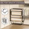 A foldable bed shown in both an unfolded and folded state, with descriptive text at the top. Voir les images du produit