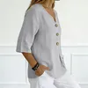 ASKSA - Chemisier en mousseline pour femme, manches 3/4, Voir les images du produit 3