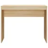 A front view of a simple, light brown wooden desk against a white background. Podgląd zdjęcia produktu