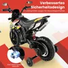 12V dětská elektrická motorka s pomocnými kolečky, černá Náhled obrázku produktu 5