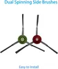Two spinning side brushes for a robot vacuum cleaner, one green and one red, are shown against a white background. Produktbild-Vorschau