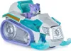 A toy snowmobile with a purple animal figure driving it, isolated on a white background. Produktbild-Vorschau