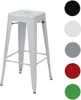 A white bar stool is shown in the center of the image, with color swatches to the right. Voir les images du produit