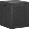 A black storage box with a rattan-like texture. Produktbild-Vorschau