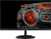 A wireframe rendering of a car with orange accents on a black background, displayed on a monitor. Produktbild-Vorschau