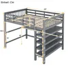 Hochbett 140 x 200 cm mit Schreibtisch und Ablagefächern, Produktbild-Vorschau 6