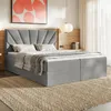 MOTIVENA Aspen Boxspringbett 160x200 Grau Samt (Jasmine Produktbild-Vorschau 1