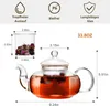 Glasteekanne mit Siebeinsatz 1000ml Herdsicher und Produktbild-Vorschau 2