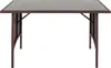 A rectangular poly-rattan dining table with a dark glass top, shown from the front on a white background. Produktbild-Vorschau