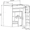 Marlux-Meble Hochbett JSM-7 90x200 TREPPE RECHTS mit Produktbild-Vorschau 3