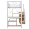 Vysoká posteľ 90 x 200 cm z kovu/dreva so schodiskom s Náhľad obrázku produktu 10