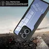 A phone case is shown in a dramatic, falling pose against a blurred background of a road and debris. Produktbild-Vorschau