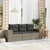The Living Store 3-tlg. Garten-Sofagarnitur mit Kissen Grau Produktbild-Vorschau 2