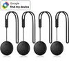 Four black 'find my device' trackers with loop straps are arranged in a row against a white background, with the Google 'find my device' logo in the upper left corner. Produktbild-Vorschau