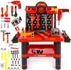 A toy workshop playset with various tools and accessories arranged on and around the workbench. Náhled obrázku produktu