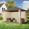 TOOLPORT Tonnelle de jardin 3x4 m aspect bois, toit en Voir les images du produit 2