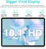 A tablet displaying its screen with marketing text and feature icons above. Produktbild-Vorschau