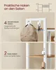 Collage showing the side hooks and fixed hooks of a coat rack and shoe bench. Produktbild-Vorschau