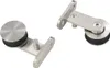 Two stainless steel sliding door hardware components are shown against a white background. Produktbild-Vorschau
