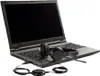 A headset is placed on an open laptop. Voir les images du produit