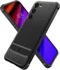 Two black phone cases are shown diagonally, with one partially covering the other. The phone screens are visible, displaying colorful wallpapers and the time. Anteprima dell’immagine prodotto