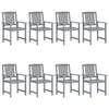 Cloris Designermöbel Gartenstühle mit Kissen 8er Set Produktbild-Vorschau 3