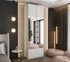 Drehtürenschrank 240x70x48 cm Weiß mit 2 Spiegeln, Aufsatz Produktbild-Vorschau 1