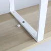 A close-up view of a white metal shelf bracket attached to a light wood surface. Produktbild-Vorschau