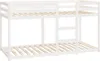 A white wooden bunk bed frame with wooden slats. Produktbild-Vorschau