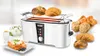 Unold Design Dual: Silberner Toaster toastet Brötchen, daneben Waffeln, Ei & Hüttenkäse auf Theke.
 Produktbild-Vorschau