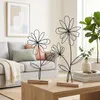 2er Set Deko Aufsteller Draht Blume Metall Holz Schwarz Produktbild-Vorschau 3