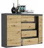 Komoda 140 cm zásuvky dveře skříňka FRAMIRE R-140-S4 Náhled obrázku produktu 4