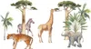 Vlies Fototapete - Jungle Animals on White Background Made Produktbild-Vorschau 6
