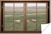 MuchoWow® Poster Durchsichtig - Schafe - Tiere 90x60 cm - Produktbild-Vorschau 1