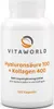 A white bottle of dietary supplements with product information printed on it. Produktbild-Vorschau