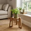 Einzigartiger Hocker aus massiver Eiche, 25 cm hoch, 23 cm Produktbild-Vorschau 1