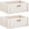 KRINES HOME Stabiles Set / 2 Regalkorb mit Holzrahmen Produktbild-Vorschau 1