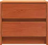 A front view of a wooden nightstand with two drawers. Produktbild-Vorschau