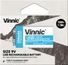 Vinnic USB-C Aufladbarer Li-Ion 9V Block | 9V 550 mAh Produktbild-Vorschau 2