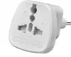 A white universal travel adapter is shown against a white background. Produktbild-Vorschau
